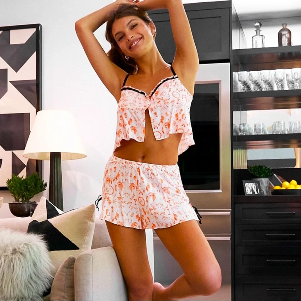 Savage X Fenty Underpinnings‎ Sleep Cami & Short Set size 2X Coquette Whimsygoth